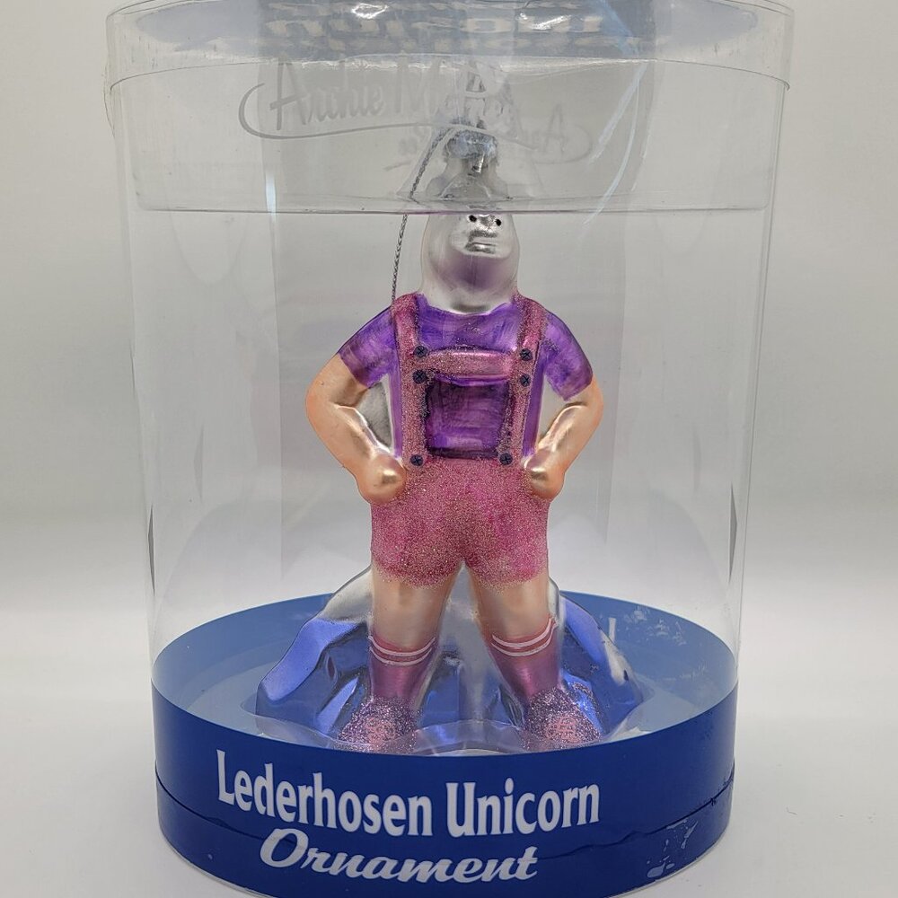 Archie McPhee Lederhosen Unicorn Christmas Ornament New Whimsical Holiday Decor‎